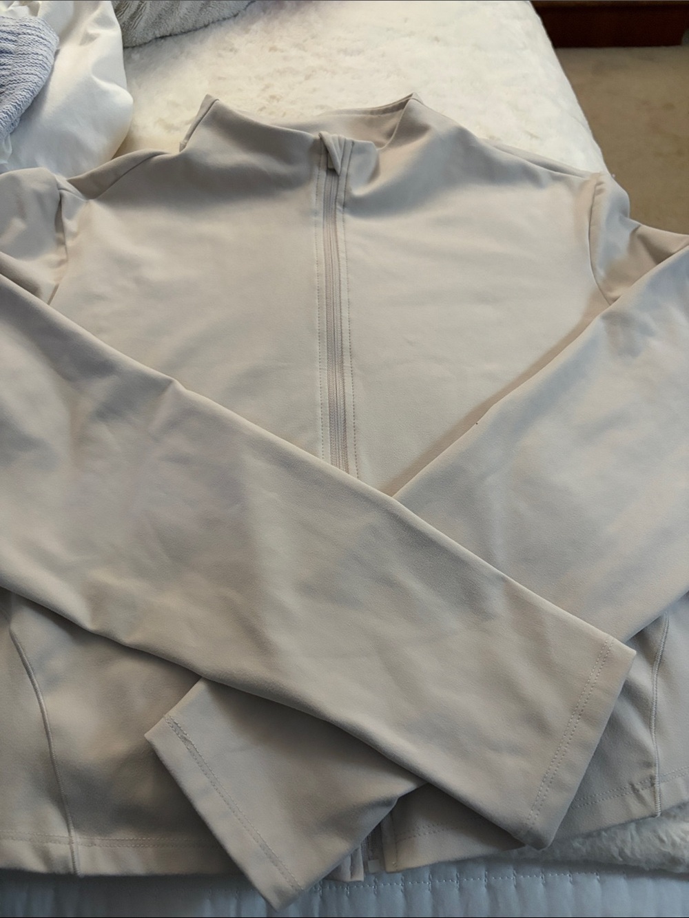 Women's Neutral Beige Zip-Up Bomber Jacket
